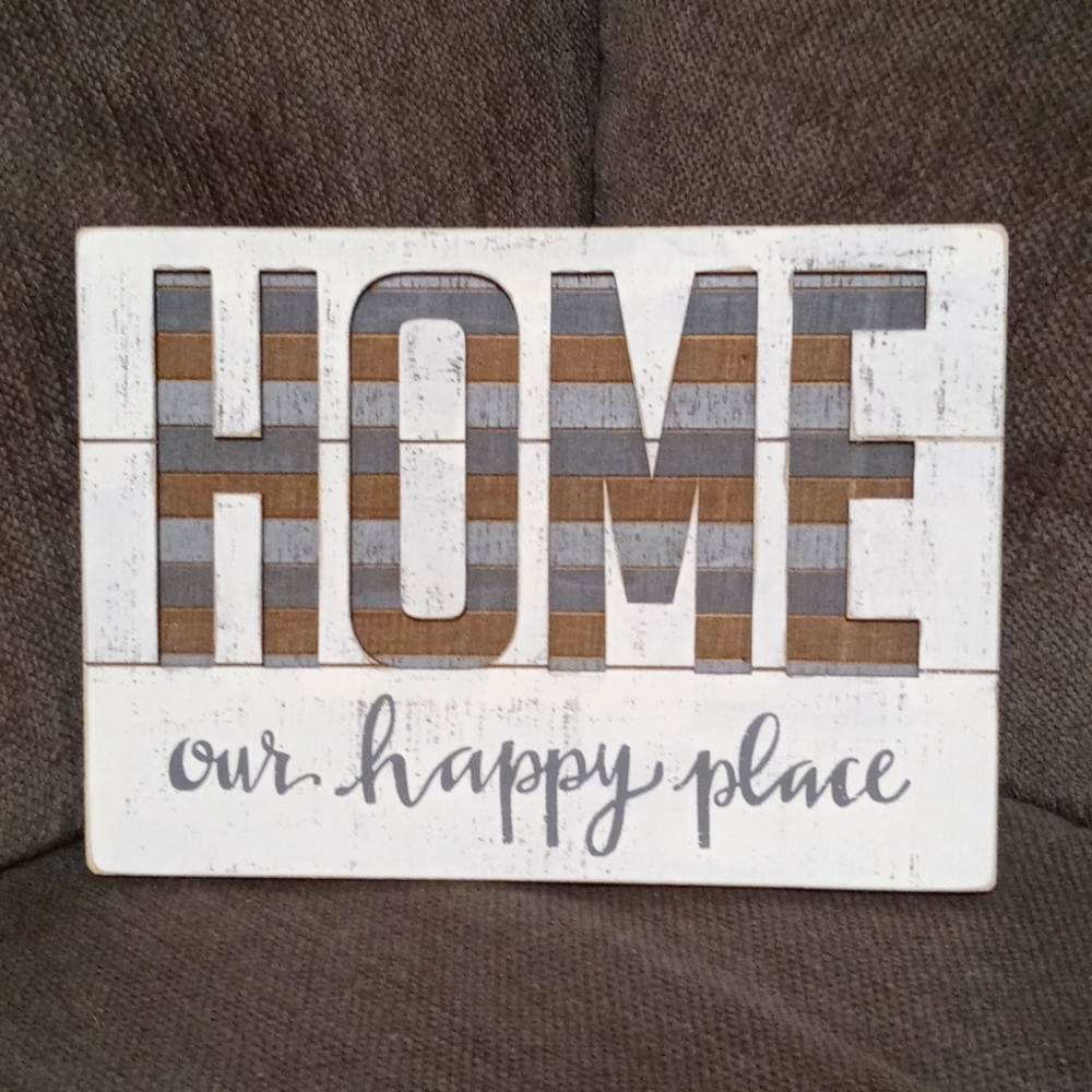 Home, Our Happy Place - Slat Box Sign